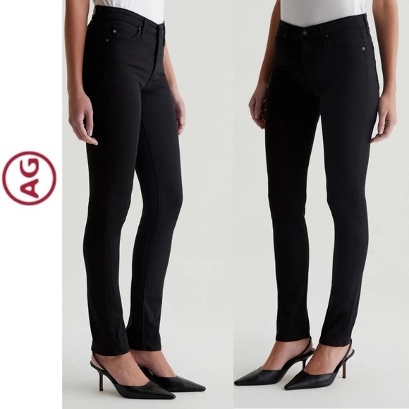 AG 360 Contour PRIMA Mid Rise Cigarette Black Denim Jeans - Picture 1 of 14